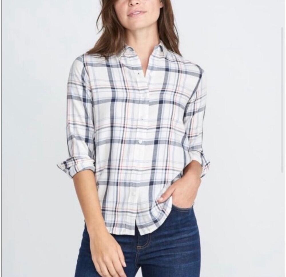 Marine Layer Arden Plaid Button Down Shirt XS